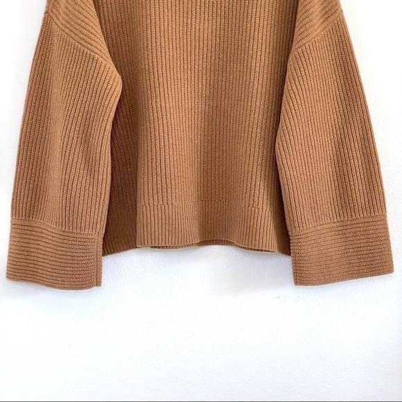 NEW Madewell (Re)sourced Cashmere Ribbed Henley Sweater Honey Chestnut Large - Picture 10 of 16